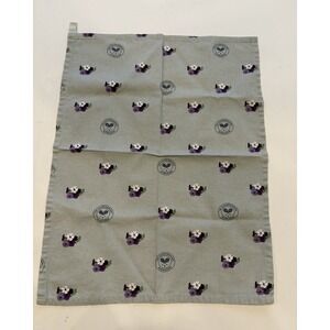 Wimbledon Championships Tea Towel Purple Floral Sage Green 100% Cotton